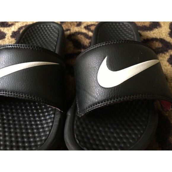 Nike Men\'s Flip Flops Slides Sandals Shoes Size 6 Black with White Logo main image 12